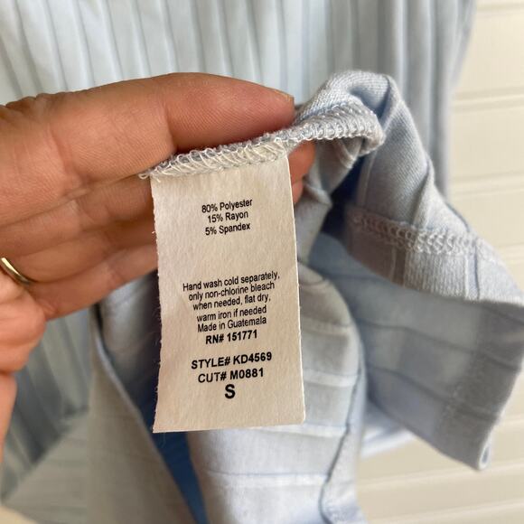 Le Lis Blue Ribbed Raw Hem Backless Sleeveless Fitted Square Neck Mini Dress - Picture 6 of 8